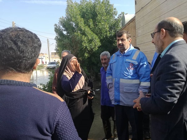بازدید میدانی مهندس اسماعیل نجار  رییس سازمان مدیریت بحران کشور و کیامرث حاجی زاده معاون استاندار و مدیرکل مدیریت بحران خوزستان از وضعیت مناطق آبگرفته شهرستان خرمشهر