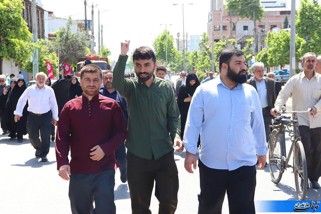 راهپیمایی جمعه‌های خشم در حمایت از مردم مظلوم غزه و عملیات وعده صادق در نکا/ گزارش تصویری